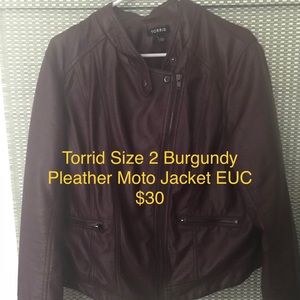 Burgundy moto jacket